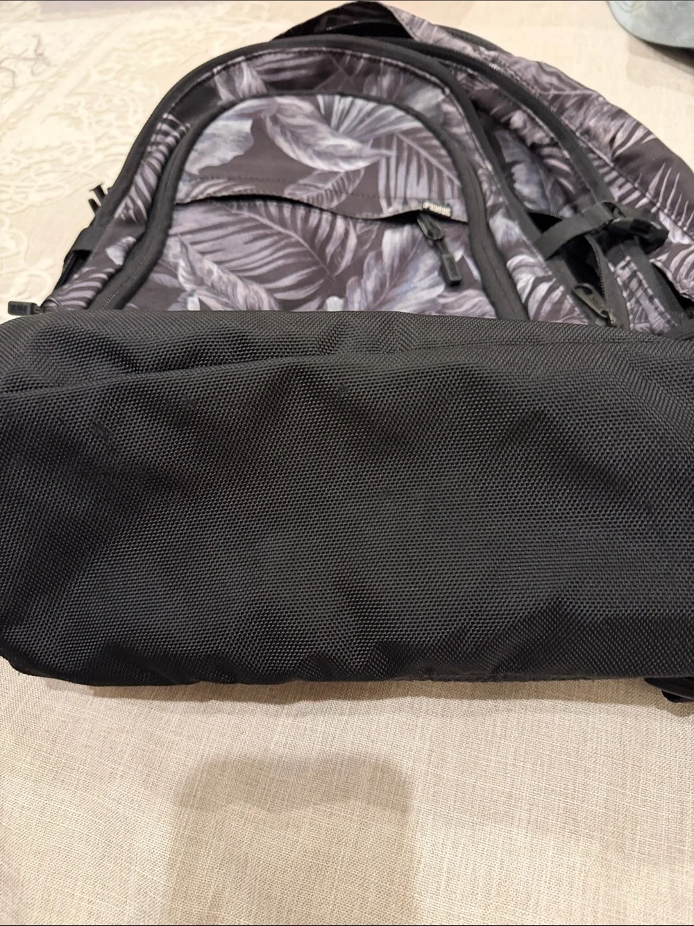 PINK Victoria's Secret Black & Gray Tropical Leaf Women’s Backpack